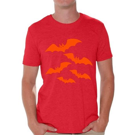 Awkward Styles Awkward Styles Orange Bats Tshirt For Men Halloween