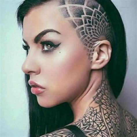 Incredible Head Tattoos For Females Shaved Side Hairstyles Undercut