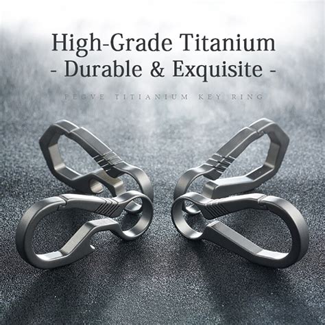 Real Titanium Alloy Key Chain Men Edc Lightweight Titanium Keychain