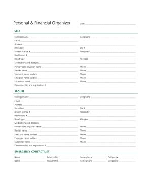 Hub family organizer also permits to write messages and publish photos. Editable family financial records organizer - Fill, Print & Download Online Forms Templates in ...