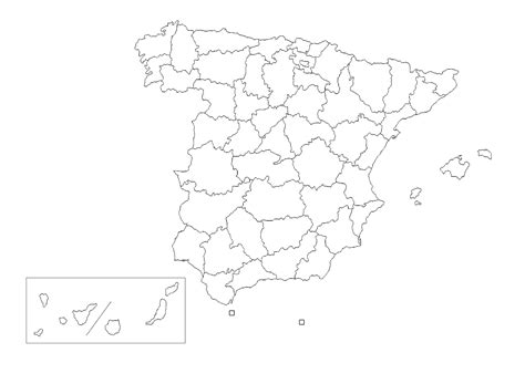 🗺️ Mapa De España En Blanco Para Imprimir