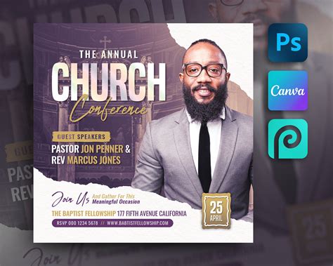 Editable Church Flyer Template For Canva Photoshop Photopea Etsy Israel