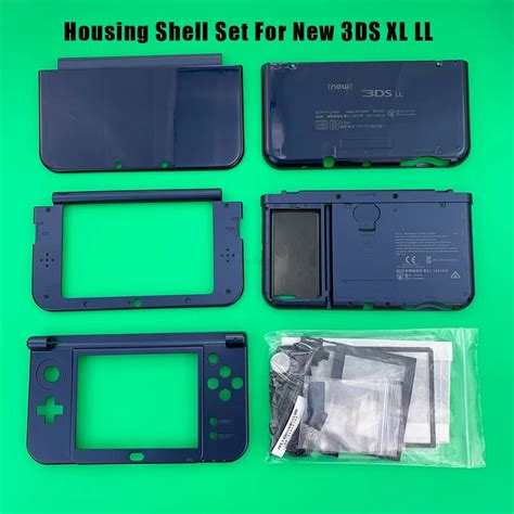 For Nintendo New 3ds Xl Ll Console Faceplate Blue Bottom Middle Shell