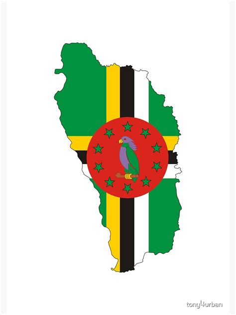 Dominica Flag Map Sticker By Tony4urban Redbubble