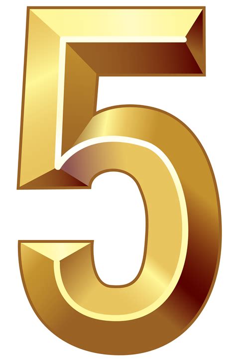 Gold Deco Number Five Png Clipart Image Clip Art Numbers Numbers Font Sexiz Pix