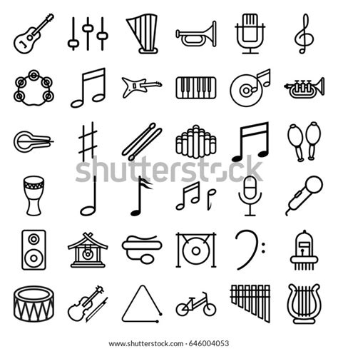 Musical Icons Set Set 36 Musical Stock Vector Royalty Free 646004053