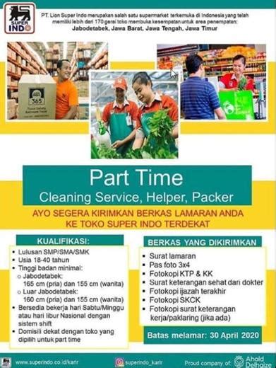 Paruh waktu / part time. Kerja Part Time Cleaning Service, Helper, Packer - Gibran ...