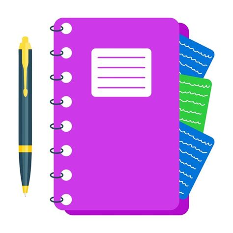 Cuaderno De Espiral Escolar Con Icono De Pluma Vector Ilustraci N Plana