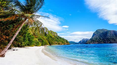 Fond decran espace 4k pc. Fonds d'écran Philippines, plage, mer, palmiers, ciel bleu ...