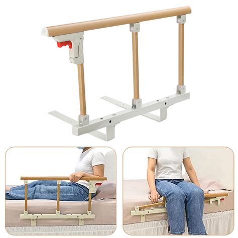 Ecutee Bed Folding Safety Rail For Elderly Adults Bed Guards For Seniors Bed Assist Handle For