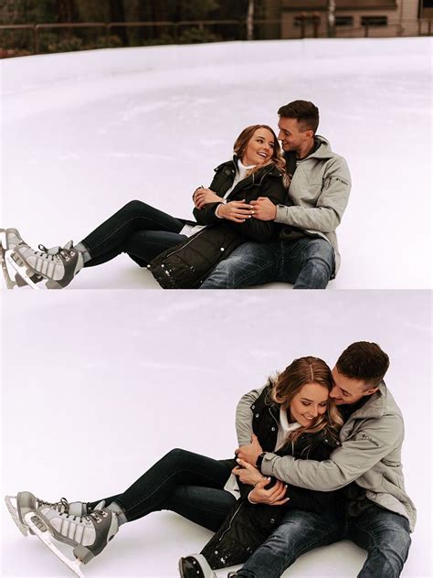 Winter Ice Skating Couple Session Couples Ice Skating Photography