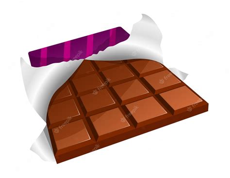 Ilustración De Vector De Una Barra De Chocolate Con Embalaje Roto