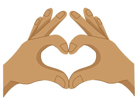 Two Hands Making Heart Sign Gesture With Fingers Vector Illustration