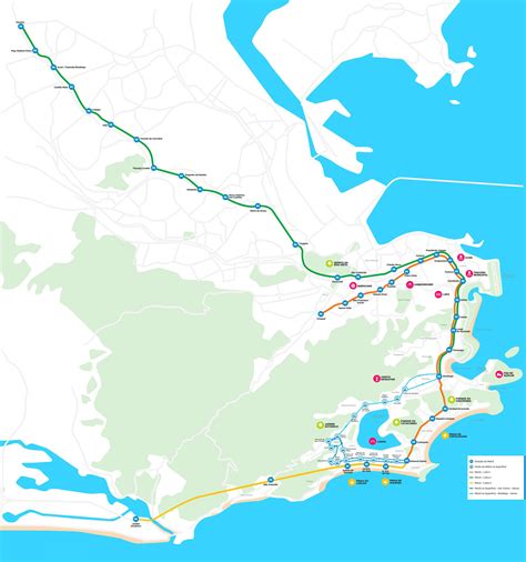 Mapa da rede do metrô do rio de janeiro, brasil. Metro Rio de Janeiro mapa - Mapa ng metro Rio de Janeiro ...