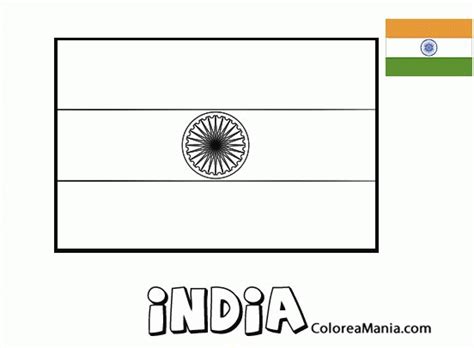 Colorear India Banderas De Paises Dibujo Para Colorear Gratis