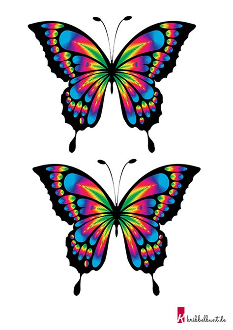 Schmetterling Vorlage Zum Ausdrucken Pdf Kribbelbunt