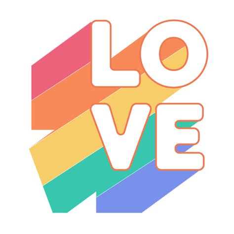 diseño png y svg de amor arcoiris pegatina para camisetas