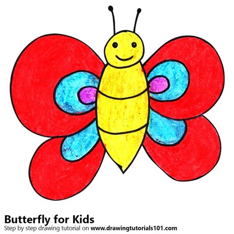 Cartoon Butterfly Drawing Easy For Kids How To Draw A Cartoon
