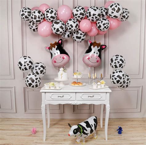 Partywoo Cow Party Balloons Farm Party Balloons Set Of Cow Foil
