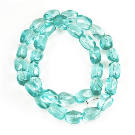 Aqua Glass Nugget Beads Aqua Glass Beads Beaded Jewelry