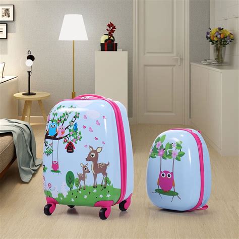 Kepooman 2pcs Suitcase For Kids Travel Suitcase For Boys Girls