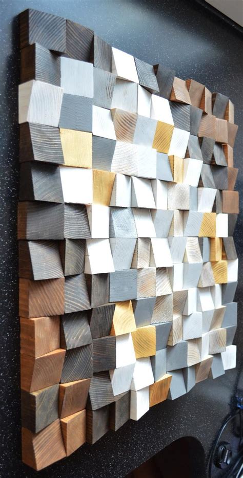 Arte Geométrico De La Pared De Madera Arte De Madera Etsy Art Mural