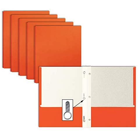 Orange Paper 2 Pocket Folders With Prongs 50 Pack By Better Office