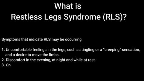 What Is Restless Leg Syndrome Youtube