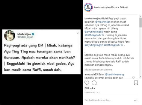 Peramal nasib kontroversi indonesia, mbak you sekali lagi mengejutkan ranah hiburan republik tersebut dengan pengakuan anehnya. Fans Ayu Ting Ting 'Semprot' Mbah Mijan soal Gimmick Ivan ...