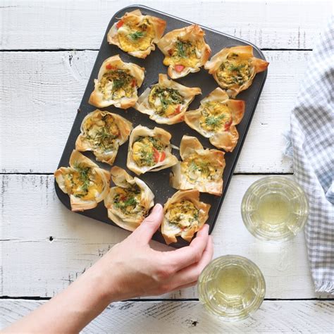 Mini Smoked Salmon Quiches Made With Filo Pastry By Tori Wesszer From