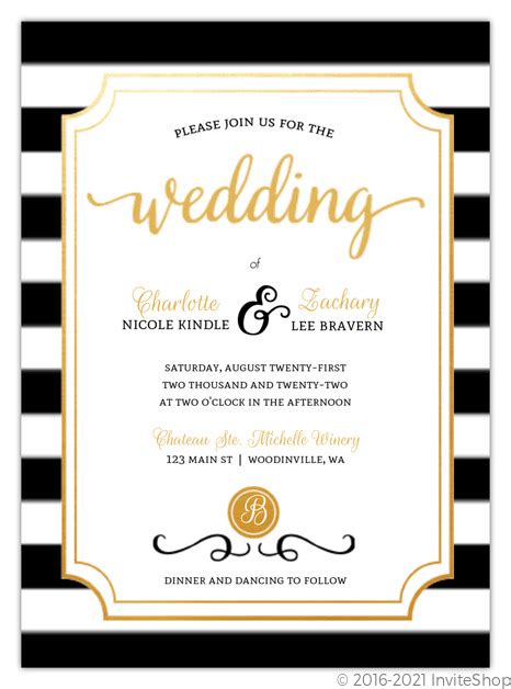 True Love Stripes Wedding Invitation Wedding Invitations
