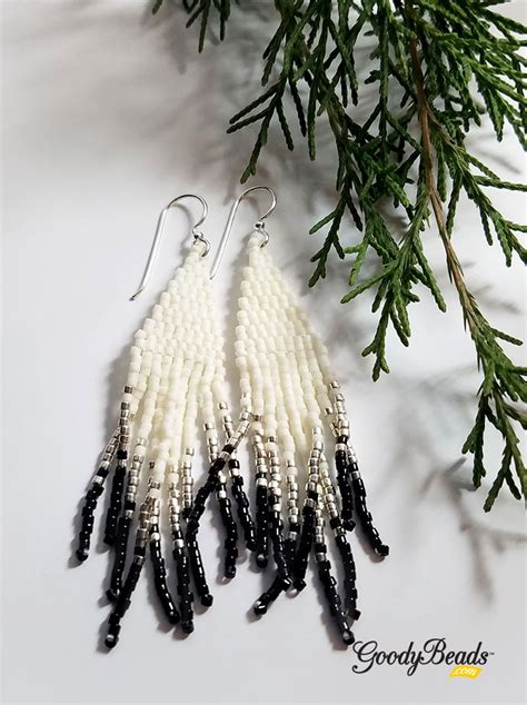 Diy Beaded Frilly Fringe Earrings With Free Pattern Tutorial