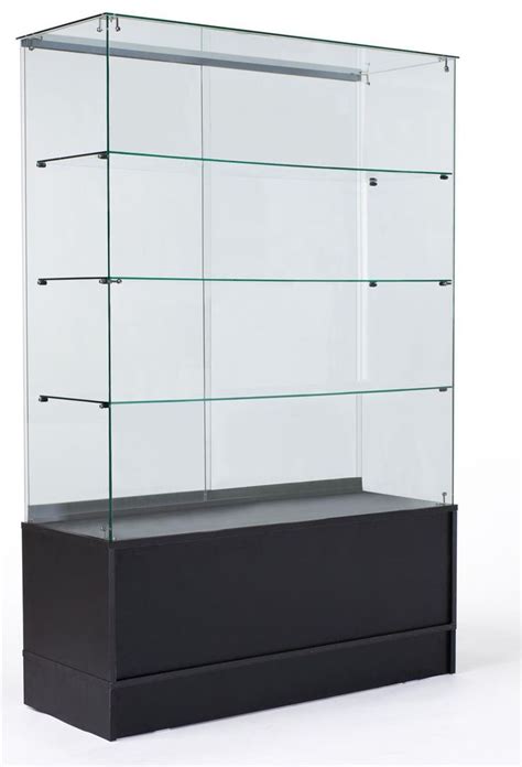 48 Glass Display Case W Sliding Doors Base Cabinets Frameless