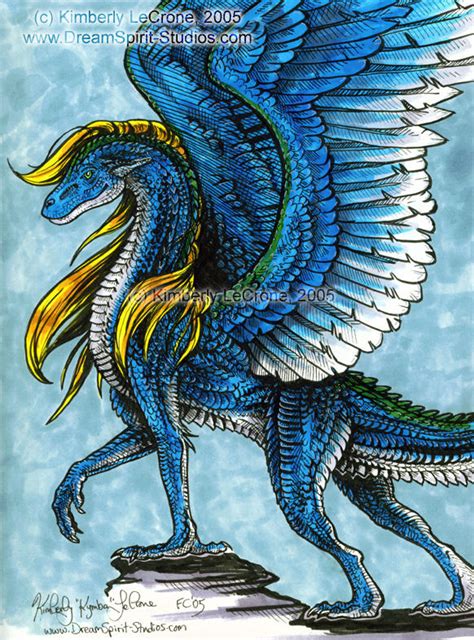 Blue Feathered Dragon By Dreamspirit On Deviantart