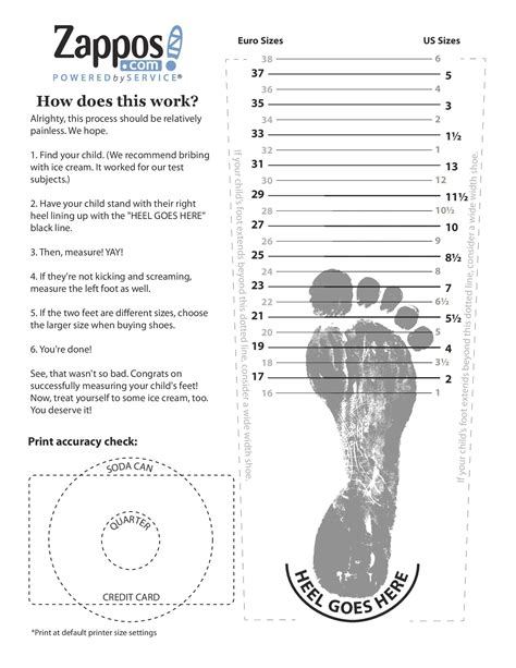 Kids Shoe Size Chart