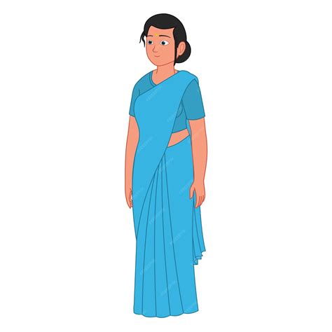 Premium Vector Indian Woman With Saree Female Character Indian