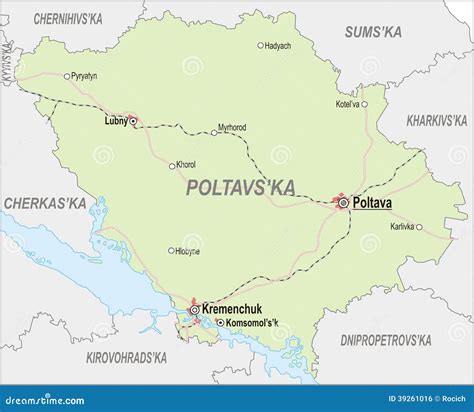 Poltava Oblast Region Location Within Ukraine D Map Vector Illustration Cartoondealer Com