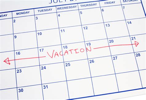 A Vacation Week Marked On A Calendar Mcmanamon And Co Llc Mcmanamon