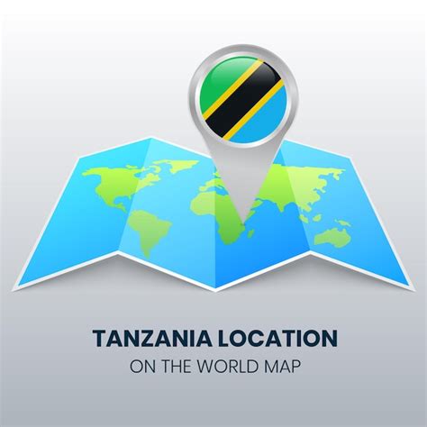 Premium Vector Location Icon Of Tanzania On The World Map