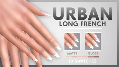 Desires Cc Finds Xurbansimsx Classic Long French Nails Urban