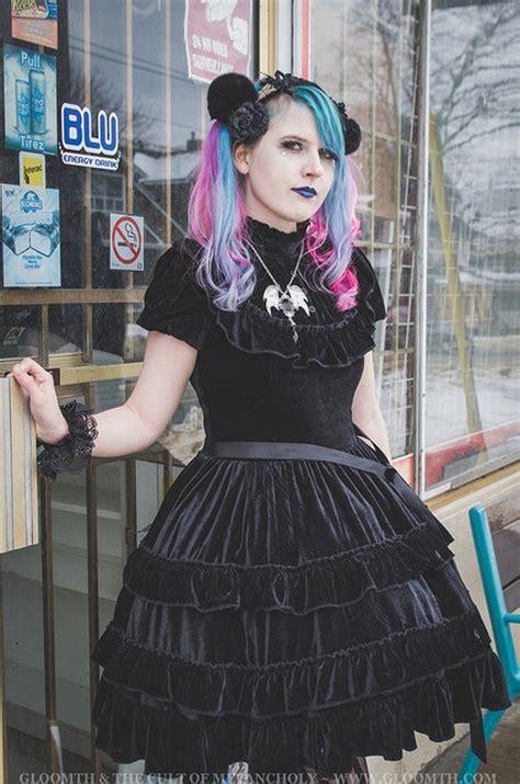 Gloomth October Black Velvet Gothic Lolita Teaparty Dress Etsy