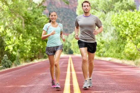 Running Health And Fitness Runners On Stock Image Colourbox