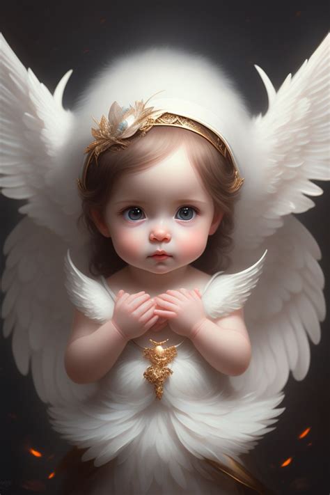 Fabianno A Baby Angel With White Wings Well Detailed Picture
