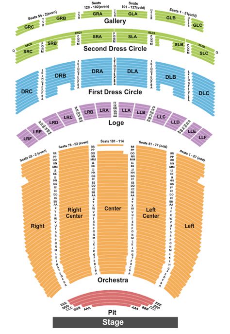 Fox Theater Atlanta Seating Chart With Seat Numbers