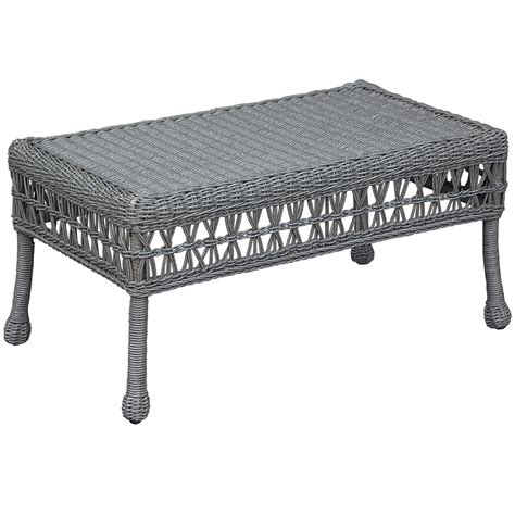 Atlin designs resin patio coffee table in white. Wicker Coffee Table, Grey | At Home