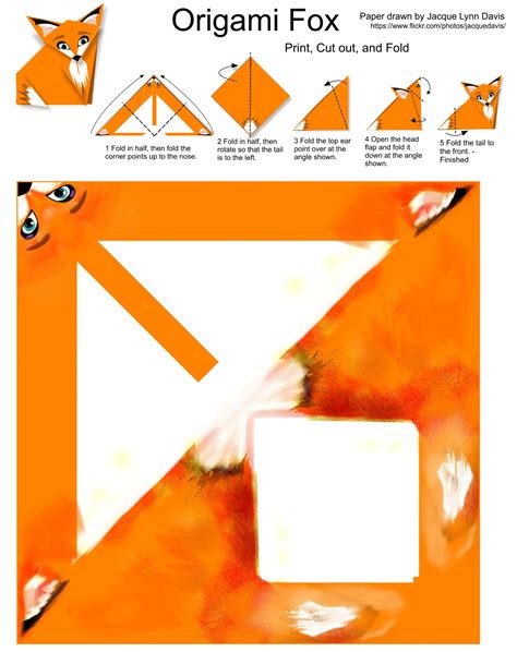 Origami Fox Template With Instruction Free Printable Papercraft Templates