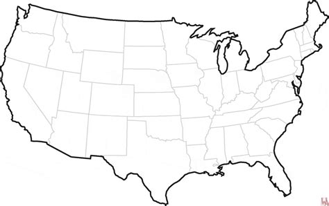 Printable Us Map Outline Printable Map Of The United States
