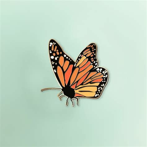 Monarch Butterfly Enamel Pin Butterfly Enamel Pin Orange Etsy