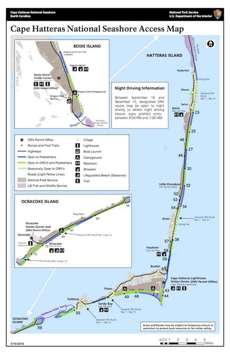 Map Of The Entire Cape Hatteras National Seashore Showing The