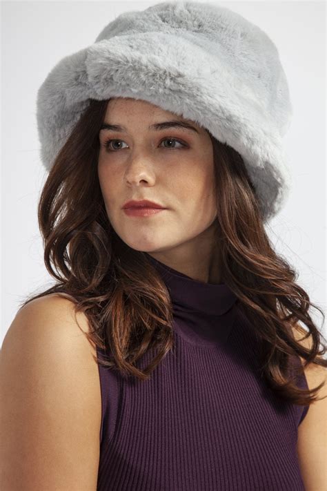 Grey Faux Fur Hat Jayley